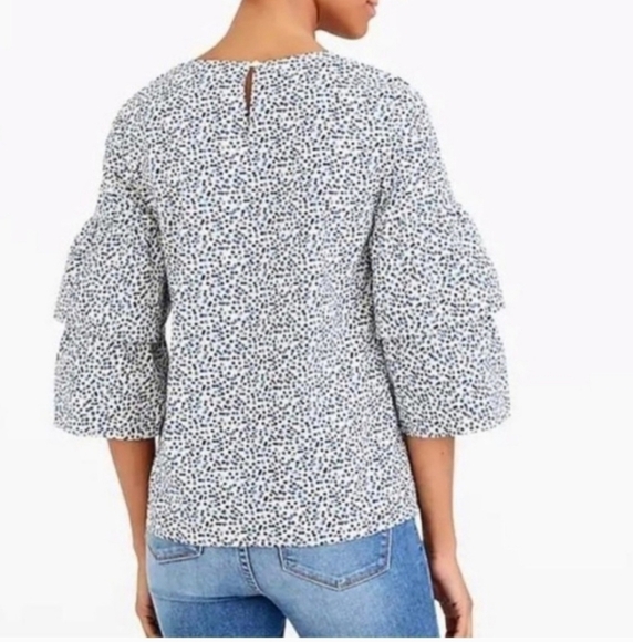 J. Crew Mercantile Women's Floral Tiered Sleeve Blouse Size XXS - Picture 2 of 8